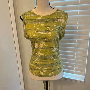 Pilcro Anthropologie Green Striped Sleeveless Top